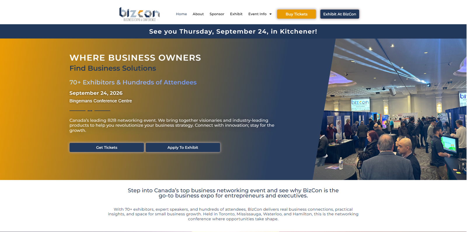 Bizcon desktop view