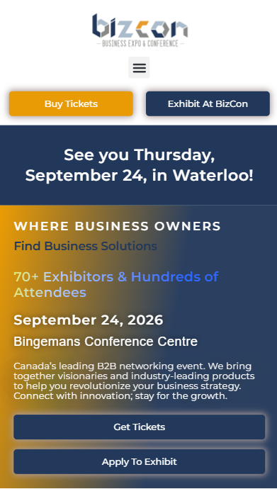 Bizcon mobile view